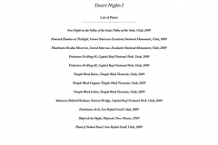 List of Prints - Desert Nights I Folio Text Pages