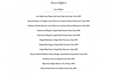List of Prints - Desert Nights I Folio Text Pages