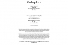 Colophon - Desert Nights I Folio Text Pages