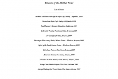 Dreams of the Mother Road Folio Text Pages - List of Prints