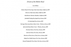 Dreams of the Mother Road Folio Text Pages - List of Prints
